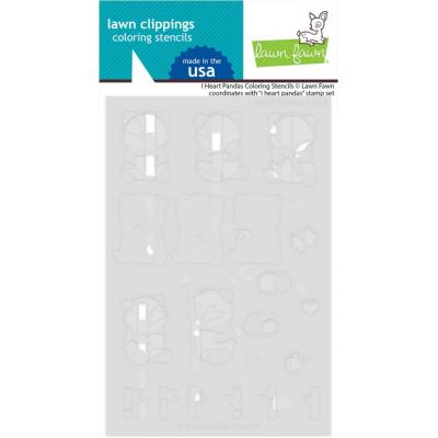Lawn Fawn Stencil - I Heart Pandas